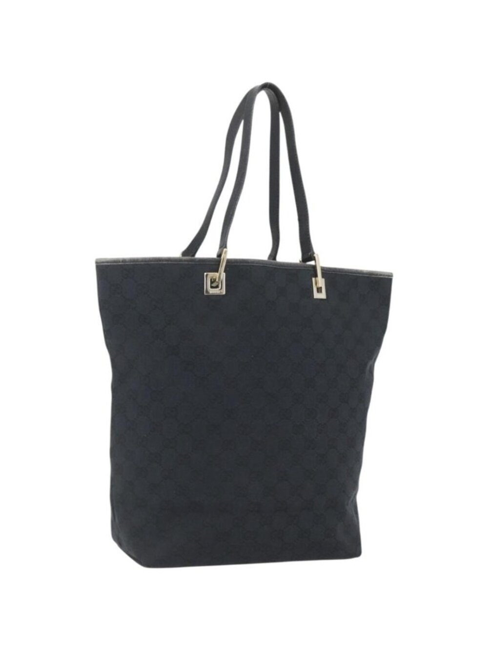 GUCCI GG Canvas Tote Bag Black Gold 002 1098 1705